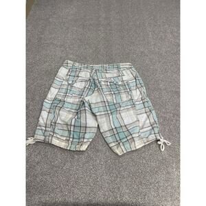 Streetwear Cargo bermuda shorts Y2K Skater Drawstring Hem Unionbay sz 3 Plaid